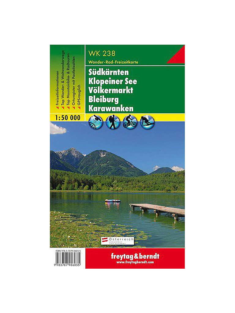 FREYTAG & BERNDT Wanderkarte WK 238 Südkärnten-Klopeiner See-Völkermarkt-Bleiburg-Karawanken, 1:50.000 keine Farbe